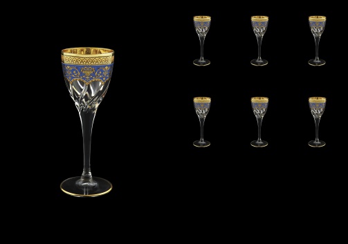 Trix C5 TEGB Liqueur Glasses 70ml 6pcs in Flora´s Empire Golden Blue Decor (23-561)