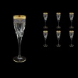 Trix CFL TEGC Champagne Flutes 120ml 6pcs in Flora´s Empire Golden Blue Decor (23-564)