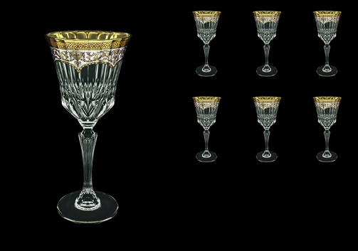 Adagio C2 AEGW Wine Glasses 280ml 6pcs in Flora´s Empire Golden White Decor (21-593)