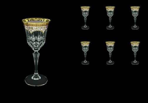 Adagio C4 AEGW Wine Glasses 150ml 6pcs in Flora´s Empire Golden White Decor (21-591)