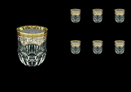 Adagio B2 AEGW Whisky Glasses 350ml 6pcs in Flora´s Empire Golden White Decor (21-595)