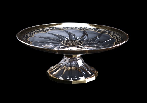 Trix CPA TEGB Cake Plate d33cm 1pc in Flora´s Empire Golden Black Decor (26-588)