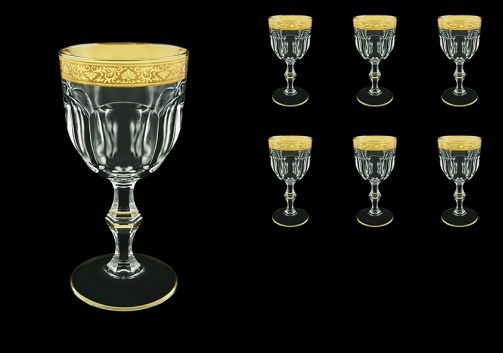 Provenza C2 PNGC  Wine Glasses 230ml 6pcs in Romance Golden Classic Decor (33-140)