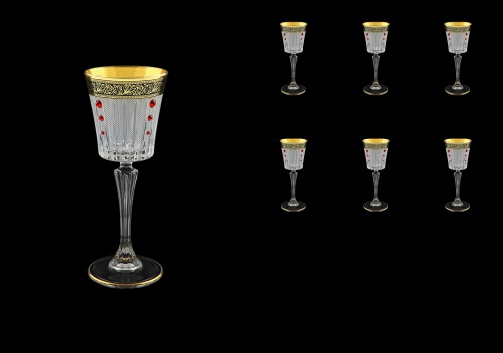 Timeless C5 TMGB SKLI Liqueur Glasses 110ml 6pcs in Lilit Gold. Black D+SKLI (31-112/bKLI)