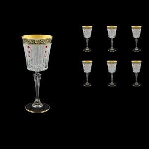 Timeless C3 TMGB SKLI Wine Glasses 227ml 6pcs in Lilit Gold. Black D.+SKLI (31-129/bKLI)