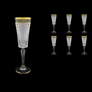 Timeless CFL TMGB SKTO Champagne Fluetes 210ml 6pcs in Lilit Gol. Black+SKTO (31-131/bKTO)