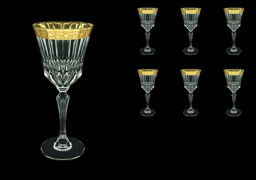 Adagio C2 ANGC Wine Glasses 280ml 6pcs in Romance Golden Classic Decor (33-483)