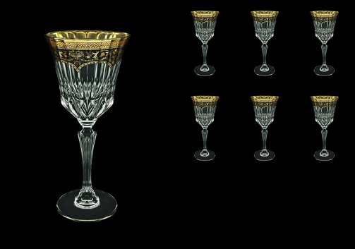 Adagio C2 AEGB Wine Glasses 280ml 6pcs in Flora´s Empire Golden Black Decor (26-593)