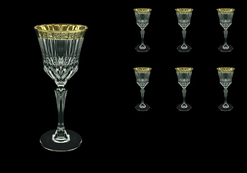 Adagio C3 AMGB Wine Glasses 220ml 6pcs in Lilit Golden Black Decor (31-482)