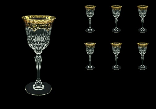 Adagio C3 AEGB Wine Glasses 220ml 6pcs in Flora´s Empire Golden Black Decor (26-592)