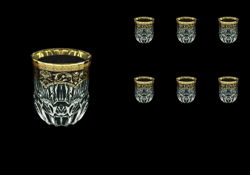Adagio B2 AEGB Whisky Glasses 350ml 6pcs in Flora´s Empire Golden Black Decor (26-595)