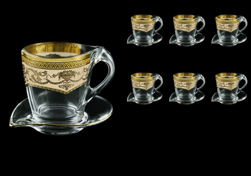 Mamanonmama CA MEGI Cappuccino 260ml 6pcs in Flora´s Empire Golden Ivory Decor (25-448/6)