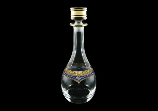 Provenza RD PEGC Round Decanter 900ml 1pc in Flora´s Empire Golden Blue Decor (23-529)