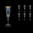 Adagio CFL AEGC Champagne Flutes 180ml 6pcs in Flora´s Empire Golden Blue Decor (23-594)
