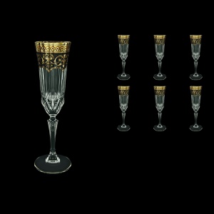 Adagio CFL AEGB Champagne Flutes 180ml 6pcs in Flora´s Empire Golden Black Decor (26-594)