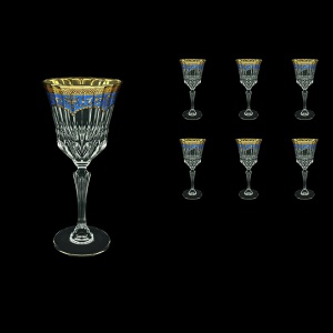 Adagio C2 AEGC Wine Glasses 280ml 6pcs in Flora´s Empire Golden Blue Decor (23-593)