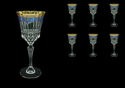 Adagio C2 AEGC Wine Glasses 280ml 6pcs in Flora´s Empire Golden Blue Decor (23-593)