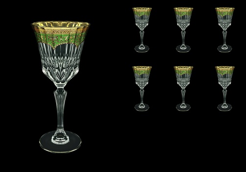 Adagio C2 AEGG Wine Glasses 280ml 6pcs in Flora´s Empire Golden Green Decor (24-593)
