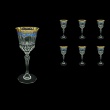 Adagio C3 AEGC Wine Glasses 220ml 6pcs in Flora´s Empire Golden Blue Decor (23-592)