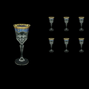 Adagio C4 AEGC Wine Glasses 150ml 6pcs in Flora´s Empire Golden Blue Decor (23-591)