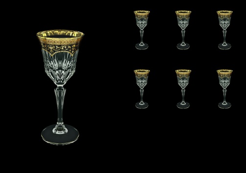 Adagio C4 AEGB Wine Glasses 150ml 6pcs in Flora´s Empire Golden Black Decor (26-591)