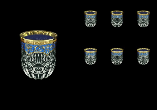 Adagio B2 AEGC Whisky Glasses 350ml 6pcs in Flora´s Empire Golden Blue Decor (23-595)