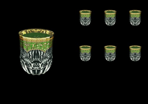 Adagio B2 AEGG Whisky Glasses 350ml 6pcs in Flora´s Empire Golden Green Decor (24-595)