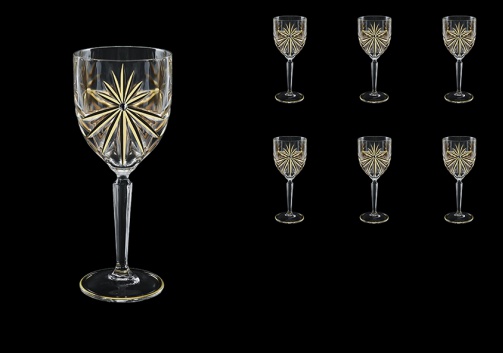 Oasis C3 OOG KCR Wine Glasses 231ml 6pcs in Full Star Gold+KCR (1309/KCR)