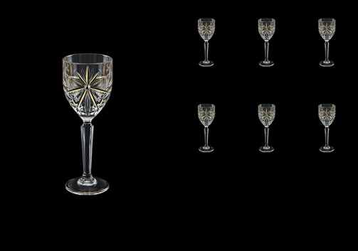 Oasis C5 OCG KCR Liqueur Glasses 78ml 6pcs in Half Star Gold+KCR (1291/KCR)