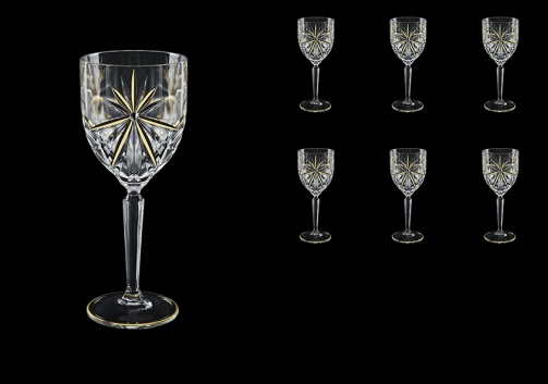 Oasis C3 OCG KCR Wine Glasses 231ml 6pcs in Half Star Gold+KCR (1292/KCR)