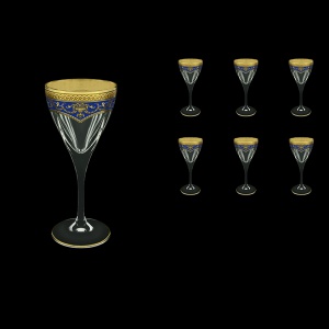 Fusion C3 FEGC Wine Glasses 210ml 6pcs in Flora´s Empire Golden Blue Decor (23-542)