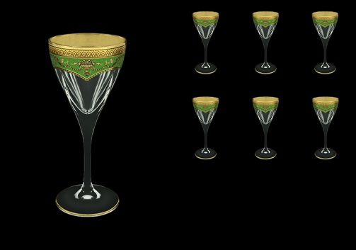 Fusion C3 FEGG Wine Glasses 210ml 6pcs in Flora´s Empire Golden Green Decor (24-542)