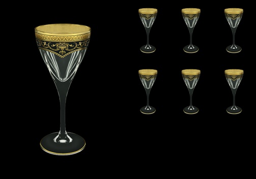 Fusion C3 FEGB Wine Glasses 210ml 6pcs in Flora´s Empire Golden Black Decor (26-542)