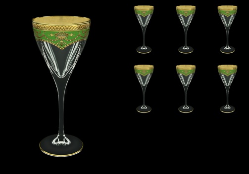 Fusion C2 FEGG Wine Glasses 250ml 6pcs in Flora´s Empire Golden Green Decor (24-543)