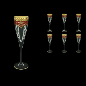 Fusion CFL FEGR Champagne Flutes 170ml 6pcs in Flora´s Empire Golden Red Decor (22-545)