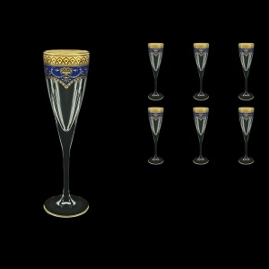 Fusion CFL FEGC Champagne Flutes 170ml 6pcs in Flora´s Empire Golden Blue Decor (23-545)