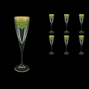 Fusion CFL FEGG Champagne Flutes 170ml 6pcs in Flora´s Empire Golden Green Decor (24-545)
