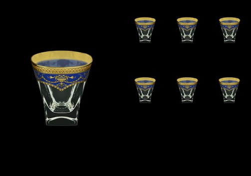 Fusion B3 FEGC Whisky Glasses 200ml 6pcs in Flora´s Empire Golden Blue Decor (23-546)