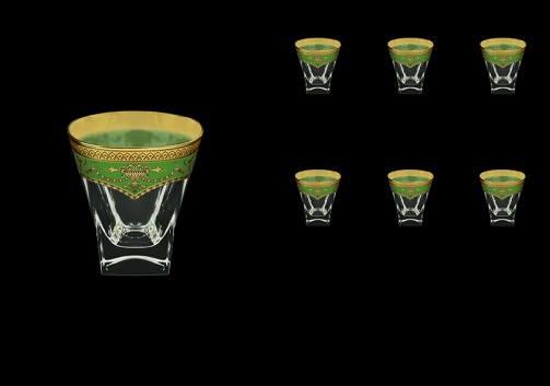 Fusion B3 FEGG Whisky Glasses 200ml 6pcs in Flora´s Empire Golden Green Decor (24-546)