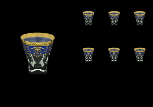 Fusion B2 FEGC Whisky Glasses 270ml 6pcs in Flora´s Empire Golden Blue Decor (23-547)