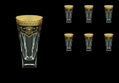 Fusion B0 FEGB Water Glasses 384ml 6pcs in Flora´s Empire Golden Black Decor (26-548)