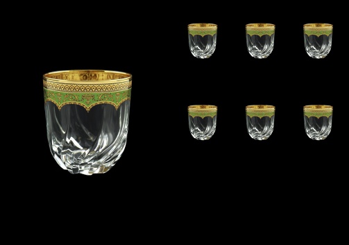 Trix B2 TEGG Whisky Glasses 400ml 6pcs in Flora´s Empire Golden Green Decor (24-566)