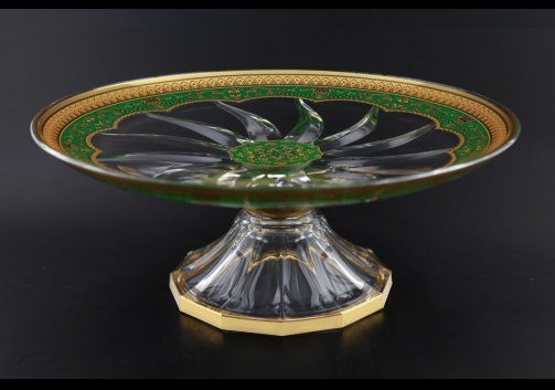 Trix CPA TEGG Cake Plate d33cm 1pc in Flora´s Empire Golden Green Decor (24-588)