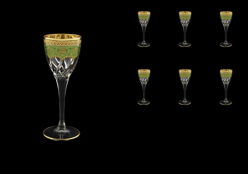 Trix C5 TEGG Liqueur Glasses 70ml 6pcs in Flora´s Empire Golden Green Decor (24-561)