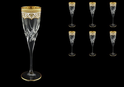 Trix CFL TEGW Champagne Flutes 120ml 6pcs in Flora´s Empire Golden White Decor (21-564)