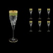 Trix CFL TEGG Champagne Flutes 120ml 6pcs in Flora´s Empire Golden Green Decor (24-564)