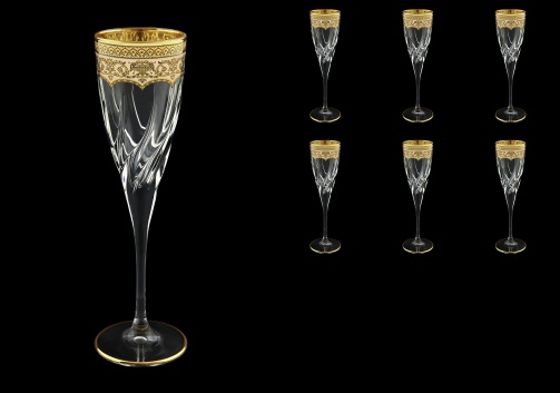 Trix CFL TEGI Champagne Flutes 120ml 6pcs in Flora´s Empire Golden Ivory Decor (25-564)