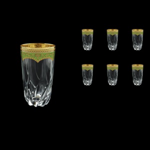 Trix B0 TEGG Water Glasses 470ml 6pcs in Flora´s Empire Golden Green Decor (24-567)