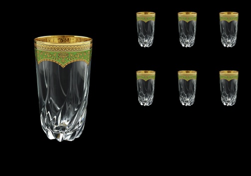Trix B0 TEGG Water Glasses 470ml 6pcs in Flora´s Empire Golden Green Decor (24-567)