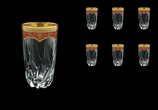 Trix B0 TEGR Water Glasses 470ml 6pcs in Flora´s Empire Golden Red Decor (22-567)